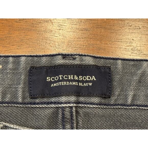 30x32 Scotch And Soda Ralston Amsterdams Blauw Button Fly Jeans Slim - Picture 4 of 12